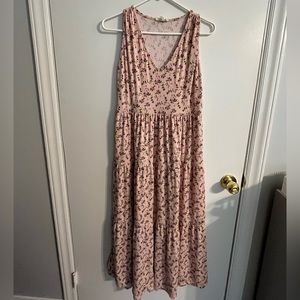 Floral sleeveless maxi dress: sz Large